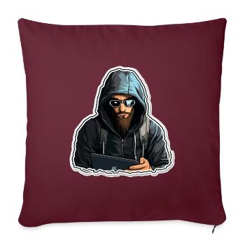 Hacker éthique - Illustration - Housse de coussin décorative 45 x 45 cm - bordeaux - Devant