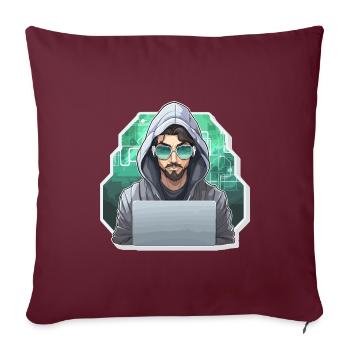 Hacker éthique - Illustration - Housse de coussin décorative 45 x 45 cm - bordeaux - Devant