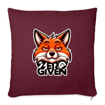 Zéro donné - Illustration de renard - Housse de coussin décorative 45 x 45 cm - bordeaux - Devant