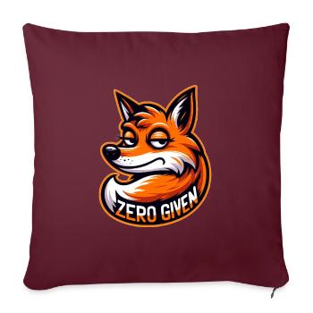 Zéro donné - Illustration de renard - Housse de coussin décorative 45 x 45 cm - bordeaux - Devant