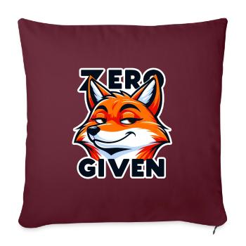 Zéro donné - Illustration de renard - Housse de coussin décorative 45 x 45 cm - bordeaux - Devant