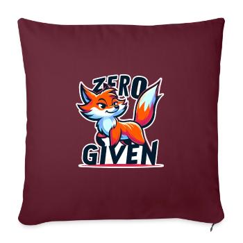 Zéro donné - Illustration de renard - Housse de coussin décorative 45 x 45 cm - bordeaux - Devant