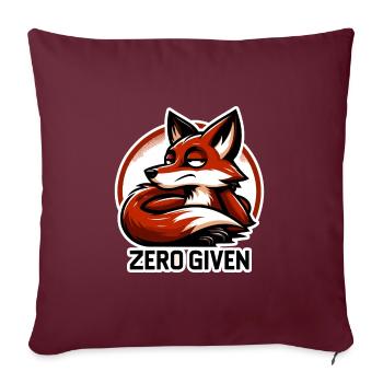 Zéro donné - Illustration de renard - Housse de coussin décorative 45 x 45 cm - bordeaux - Devant