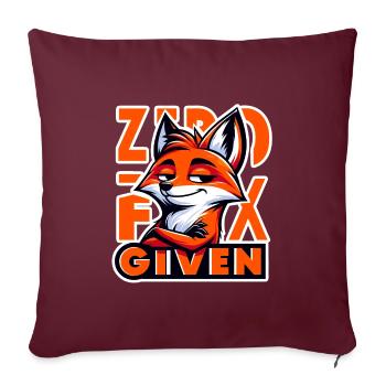 Zéro donné - Illustration de renard - Housse de coussin décorative 45 x 45 cm - bordeaux - Devant
