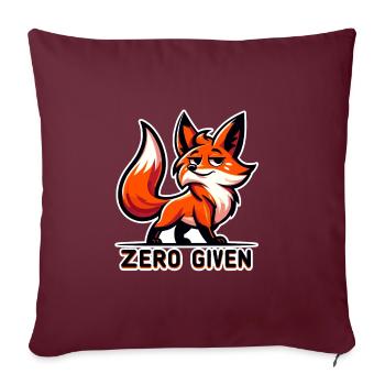 Zéro donné - Illustration de renard - Housse de coussin décorative 45 x 45 cm - bordeaux - Devant