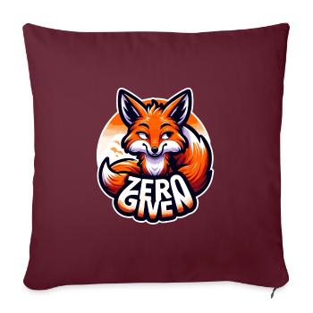 Zéro donné - Illustration de renard - Housse de coussin décorative 45 x 45 cm - bordeaux - Devant