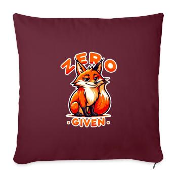 Zéro donné - Illustration de renard - Housse de coussin décorative 45 x 45 cm - bordeaux - Devant