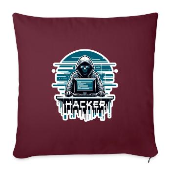 Hacker - Illustration - Housse de coussin décorative 45 x 45 cm - bordeaux - Devant