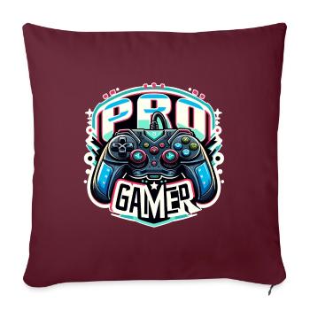 Pro Gamer - Illustration de manette - Housse de coussin décorative 45 x 45 cm - bordeaux - Devant