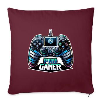 Pro Gamer - Illustration de la manette - Housse de coussin décorative 45 x 45 cm - bordeaux - Devant