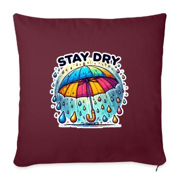 Stay Dry - Regenschirm Illustration - Sofakissenbezug 45 x 45 cm - Burgunderrot - Vorne