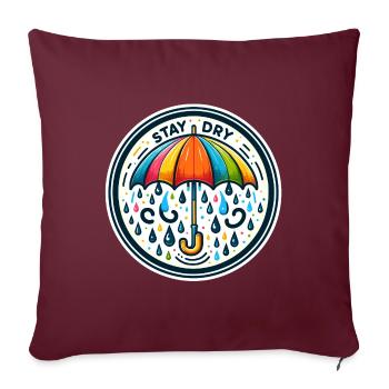 Stay Dry - Regenschirm Illustration - Sofakissenbezug 45 x 45 cm - Burgunderrot - Vorne