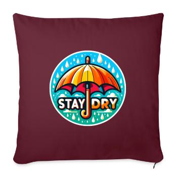 Stay Dry - Regenschirm Illustration - Sofakissenbezug 45 x 45 cm - Burgunderrot - Vorne