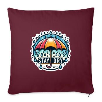 Stay Dry - Regenschirm Illustration - Sofakissenbezug 45 x 45 cm - Burgunderrot - Vorne