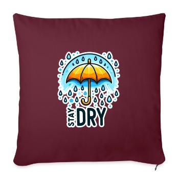 Stay Dry - Regenschirm Illustration - Sofakissenbezug 45 x 45 cm - Burgunderrot - Vorne