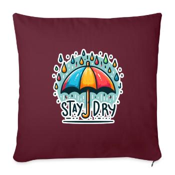 Stay Dry - Regenschirm Illustration - Sofakissenbezug 45 x 45 cm - Burgunderrot - Vorne
