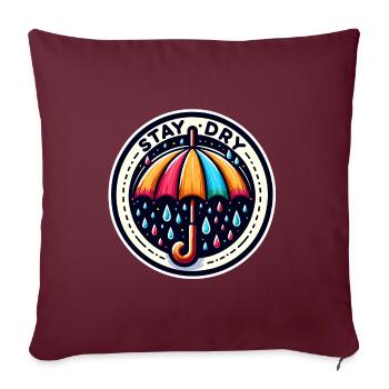 Stay Dry - Regenschirm Illustration - Sofakissenbezug 45 x 45 cm - Burgunderrot - Vorne