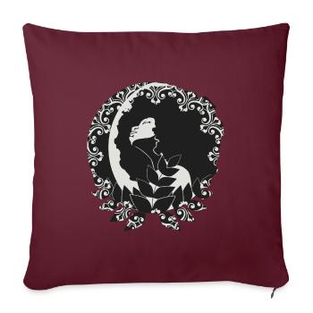 Femme Lune - Housse de coussin décorative 45 x 45 cm - bordeaux - Devant