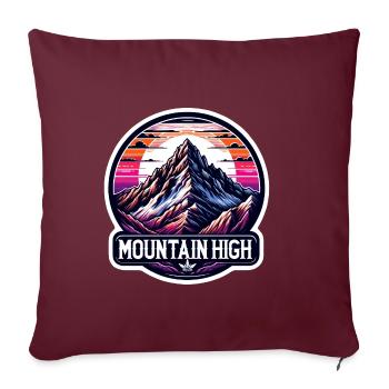 Montagne Haut - Illustration de Berg - Housse de coussin décorative 45 x 45 cm - bordeaux - Devant