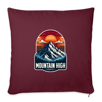 Montagne Haut - Illustration de Berg - Housse de coussin décorative 45 x 45 cm - bordeaux - Devant