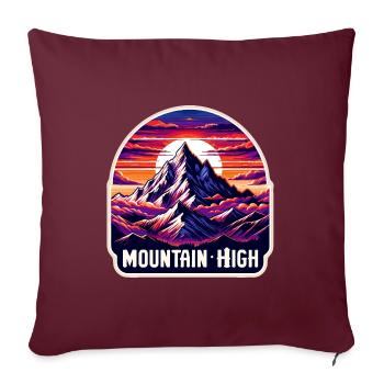 Montagne Haut - Illustration de Berg - Housse de coussin décorative 45 x 45 cm - bordeaux - Devant