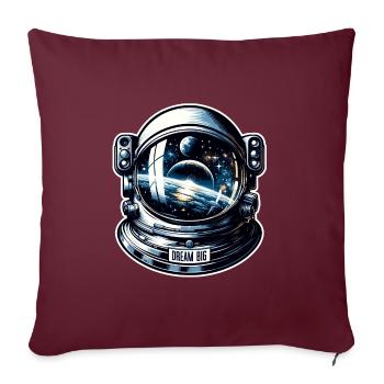 Dream Big - Astronaut Illustration - Sofakissenbezug 45 x 45 cm - Burgunderrot - Vorne