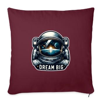 Dream Big - Astronaut Illustration - Sofakissenbezug 45 x 45 cm - Burgunderrot - Vorne