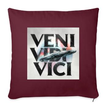inscription VENI VIDI VICI - Housse de coussin décorative 45 x 45 cm - bordeaux - Devant