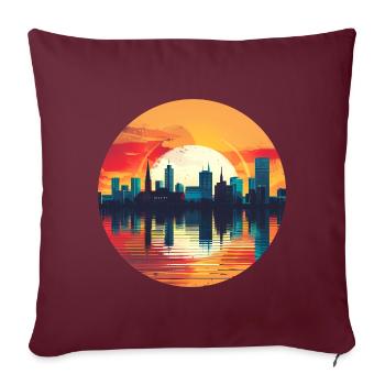 Ligne d’horizon de Hagen - Housse de coussin décorative 45 x 45 cm - bordeaux - Devant