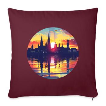 Horizon d’Ingolstadt - Housse de coussin décorative 45 x 45 cm - bordeaux - Devant