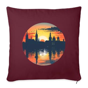 Jena Skyline - Sofakissenbezug 45 x 45 cm - Burgunderrot - Vorne