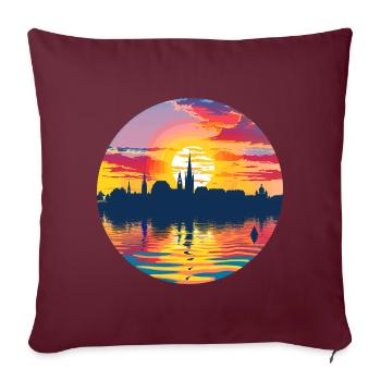 Konstanz Skyline - Sofakissenbezug 45 x 45 cm - Burgunderrot - Vorne