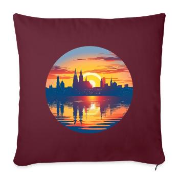 Ligne d’horizon de Magdebourg - Housse de coussin décorative 45 x 45 cm - bordeaux - Devant