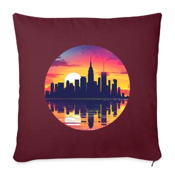 Ligne d’horizon marneuse - Housse de coussin décorative 45 x 45 cm - bordeaux - Devant