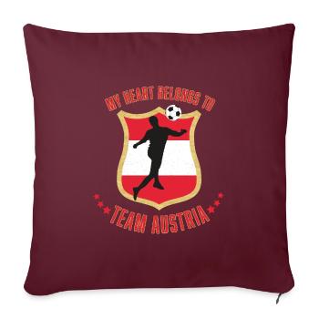 Fußball-Team Österreich - Sofakissenbezug 45 x 45 cm - Burgunderrot - Vorne