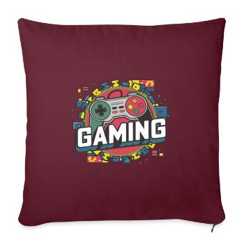 Jeux - Manettes - Housse de coussin décorative 45 x 45 cm - bordeaux - Devant