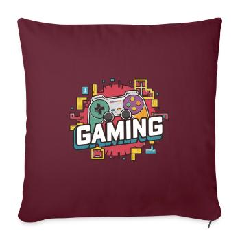 Jeux - Manettes - Housse de coussin décorative 45 x 45 cm - bordeaux - Devant