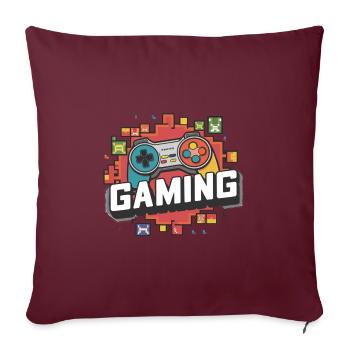 Jeux - Manettes - Housse de coussin décorative 45 x 45 cm - bordeaux - Devant
