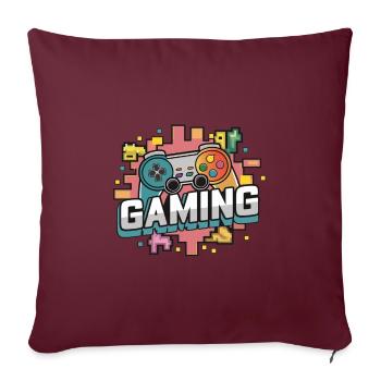 Jeux - Manettes - Housse de coussin décorative 45 x 45 cm - bordeaux - Devant