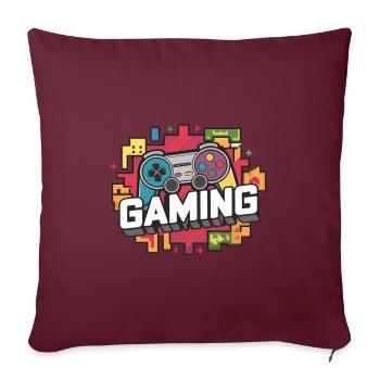 Jeux - Manettes - Housse de coussin décorative 45 x 45 cm - bordeaux - Devant