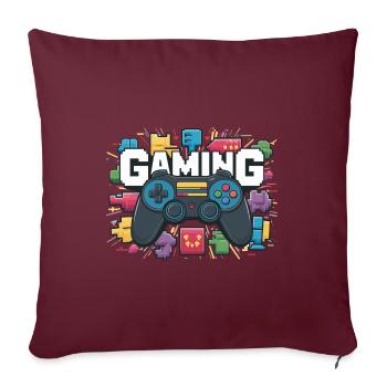Jeux - Manettes - Housse de coussin décorative 45 x 45 cm - bordeaux - Devant