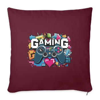 Jeux - Manettes - Housse de coussin décorative 45 x 45 cm - bordeaux - Devant
