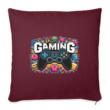 Jeux - Manettes - Housse de coussin décorative 45 x 45 cm - bordeaux - Devant