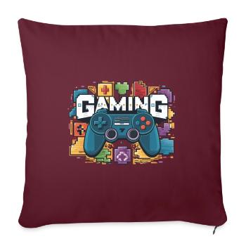 Jeux - Manettes - Housse de coussin décorative 45 x 45 cm - bordeaux - Devant