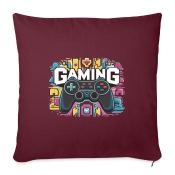 Jeux - Manettes - Housse de coussin décorative 45 x 45 cm - bordeaux - Devant
