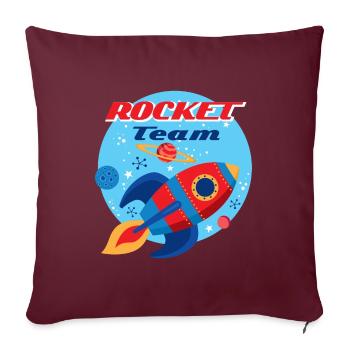Équipe de fusée - Housse de coussin décorative 45 x 45 cm - bordeaux - Devant