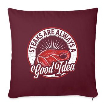 Steak - Housse de coussin décorative 45 x 45 cm - bordeaux - Devant