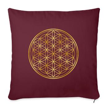 Flower of Life - Sofa pillowcase 17,3'' x 17,3'' (45 x 45 cm) - burgundy - Front