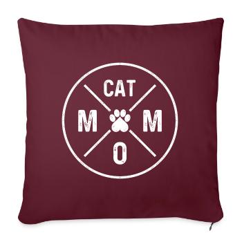 Chat Maman Chats Maman Coeur Patte Chat Maman - Housse de coussin décorative 45 x 45 cm - bordeaux - Devant