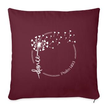 Christian Dandelion design dance Psaume 149:3 - Housse de coussin décorative 45 x 45 cm - bordeaux - Devant